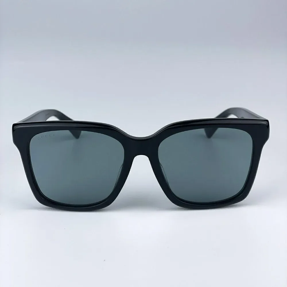 SALE! NEW Gucci GG1175SK 002 Black Smoke Grey Square Unisex Sunglasses